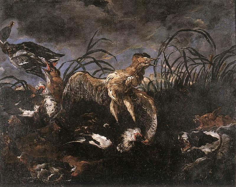FYT, Jan Bittern and Ducks Startled by Dogs ssg Norge oil painting art